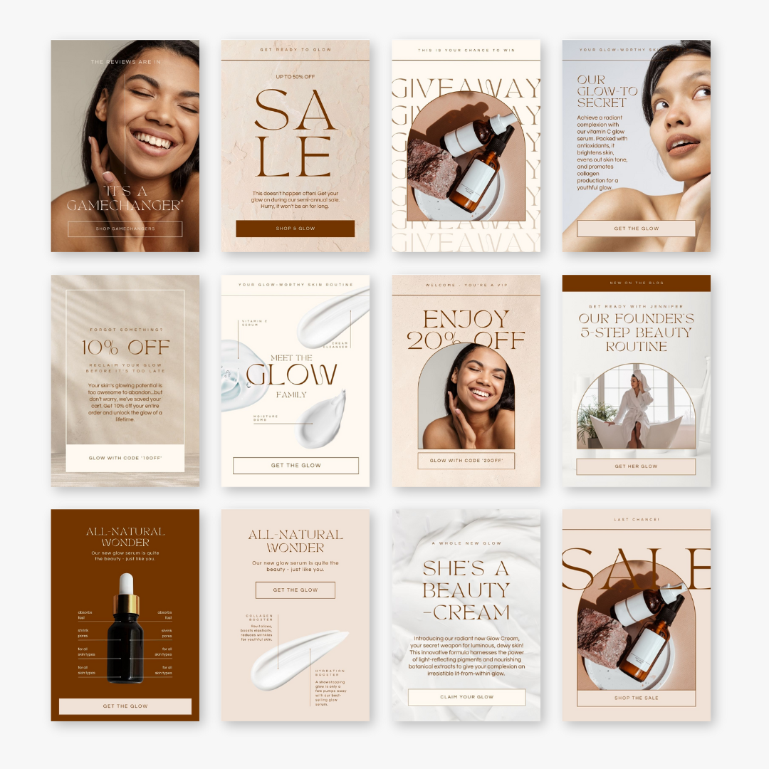 GLOW BUNDLE - 30 Email Templates