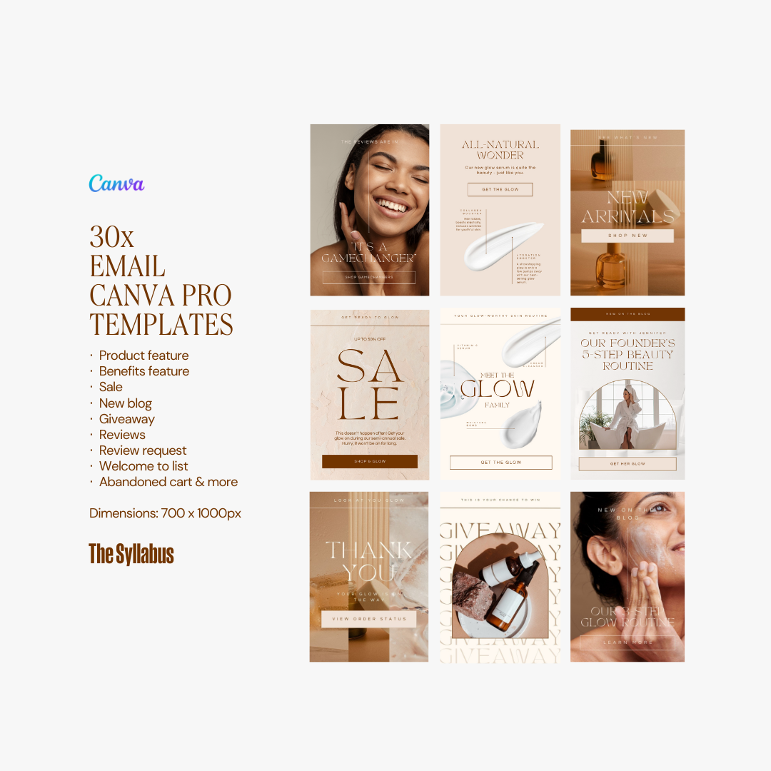 GLOW BUNDLE - 30 Email Templates